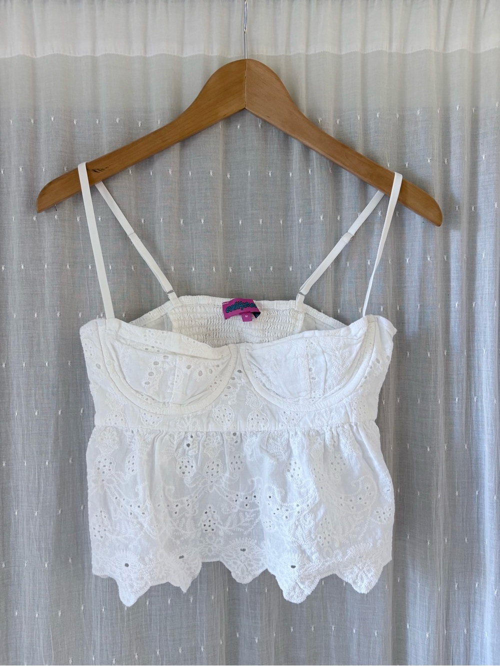 Edikted White Eyelet Bustier Camisole
